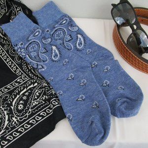 Blue Bandana Novelty Polar Socks by Polar Graphics